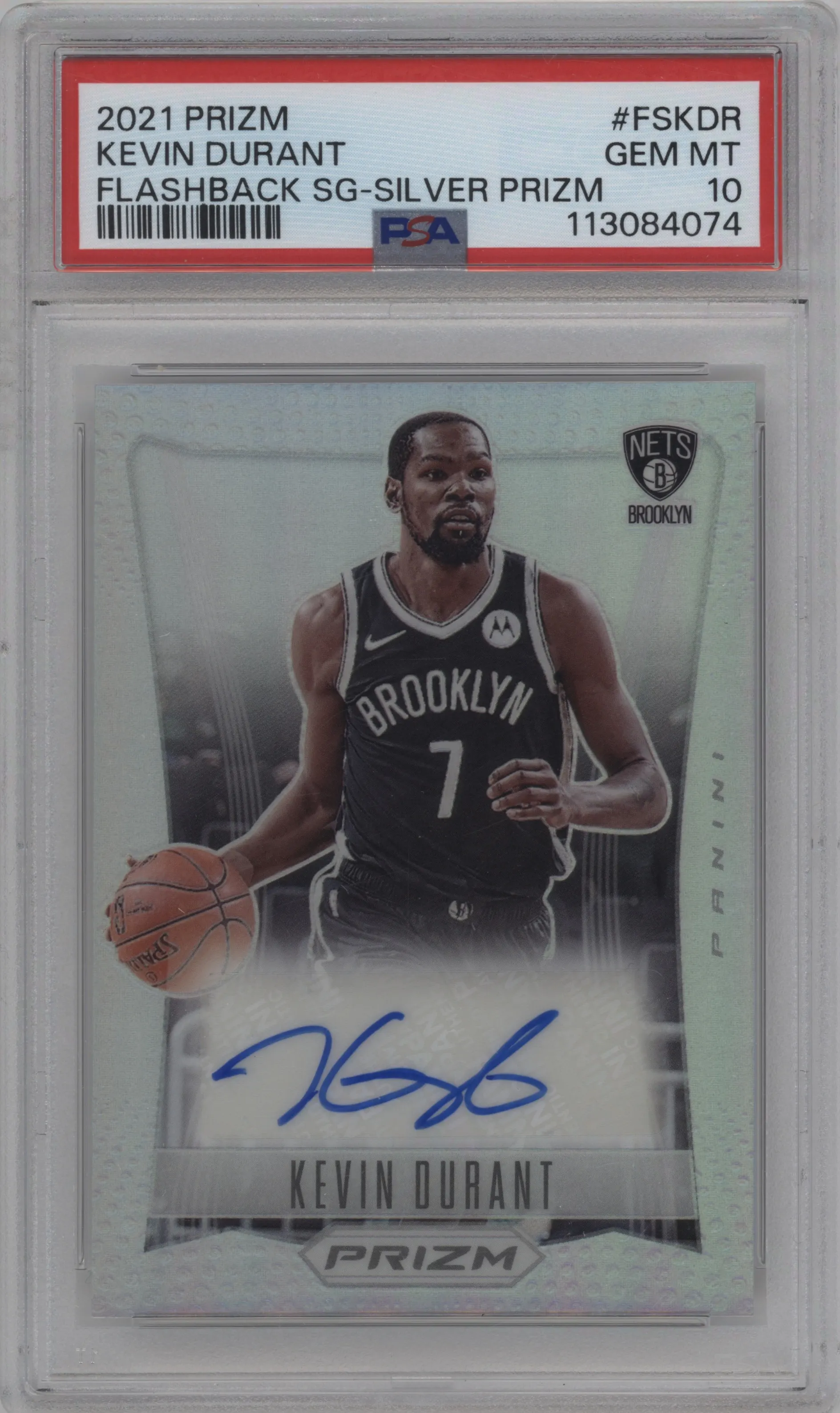 2021 Panini Prizm Flashback Sig. Kevin Durant Silver Prizm #FS-KDR PSA 10
