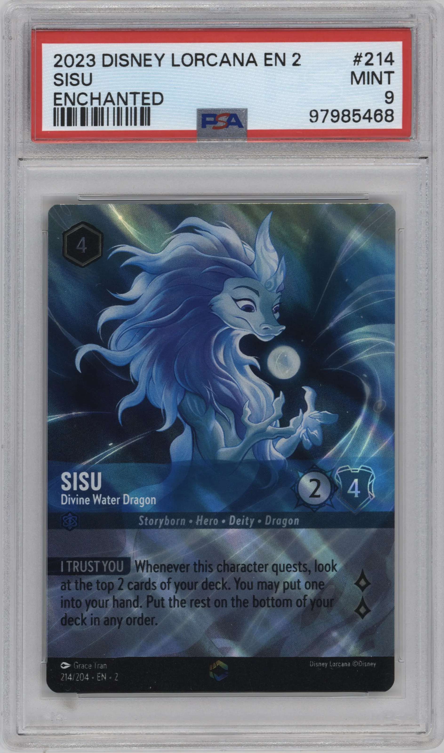 2023 Disney Lorcana Rise of the Floodborn Sisu Enchanted PSA 9