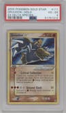 Groudon Gold Star from the 2005 Pokemon EX set graded by PSA and given an overall grade of 4.