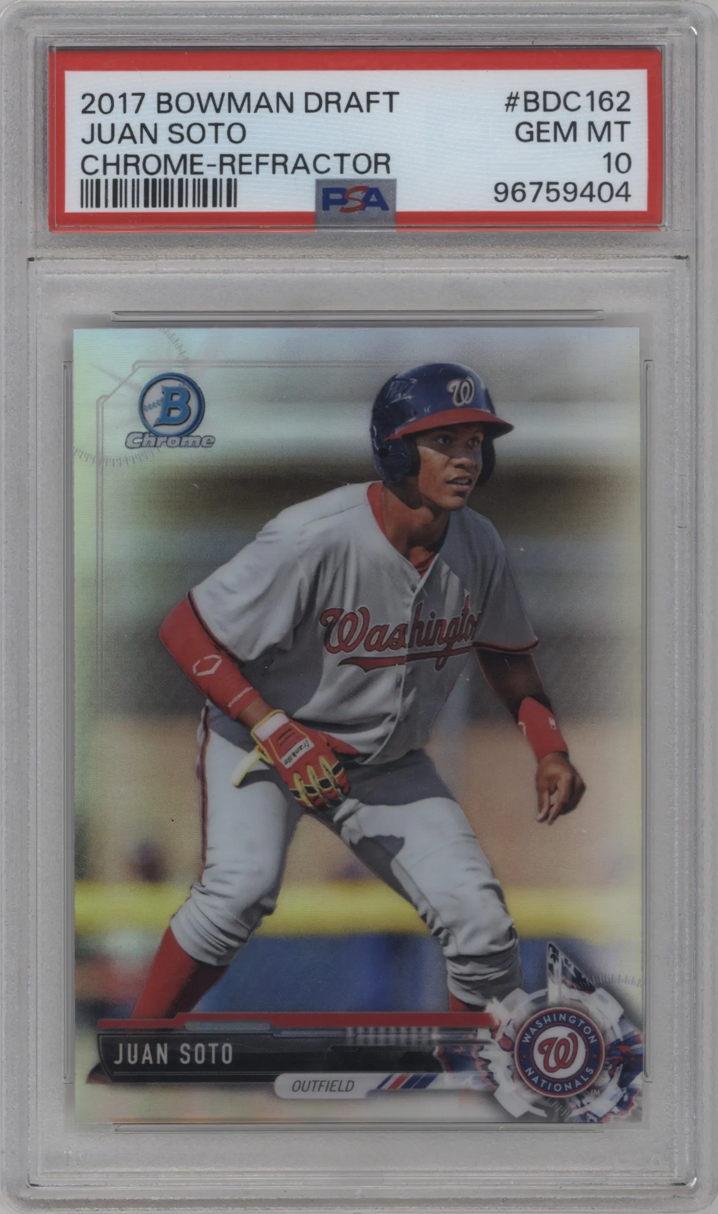 2017 Bowman Draft Chrome Juan Soto Refractor #BDC-162 PSA 10