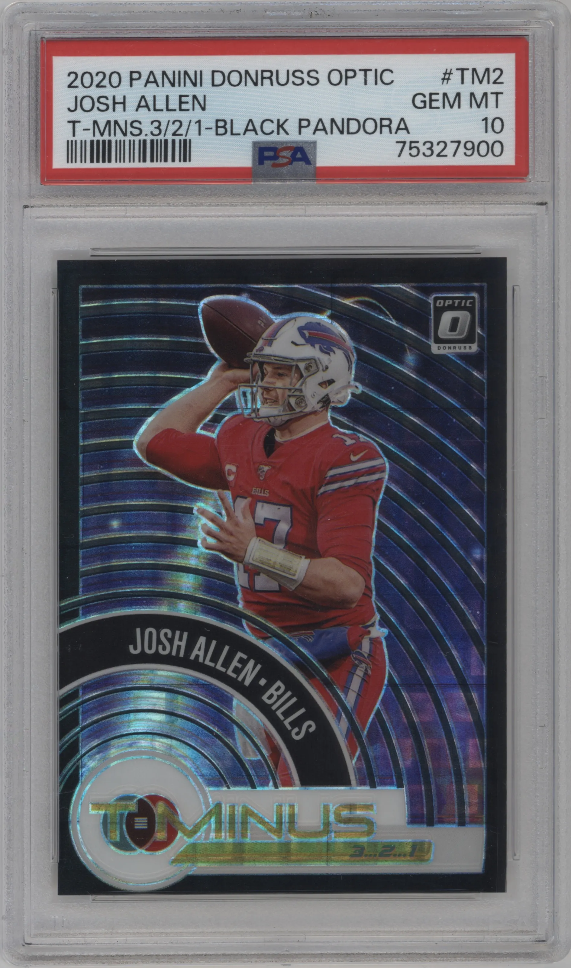 2020 Panini Donruss Optic T-Minus 3...2...1 Josh Allen Black Pandora #TM-2 PSA 10