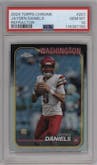 Jayden Daniels from the 2024 Topps Chrome set featuring a Refractor parallel graded by PSA and given an overall grade of 10.