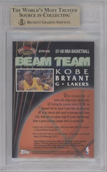 Kobe Bryant  from the 2007-08 Topps Stadium Club set graded by Beckett and given an overall grade of 9.5.