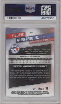 Vladimir Guerrero Jr. from the 2019 Topps Finest  set graded by PSA and given an overall grade of 10.