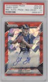 Jared Goff  from the 2016 Panini Prizm set featuring a Red Crystals parallel graded by PSA and given an overall grade of 10.