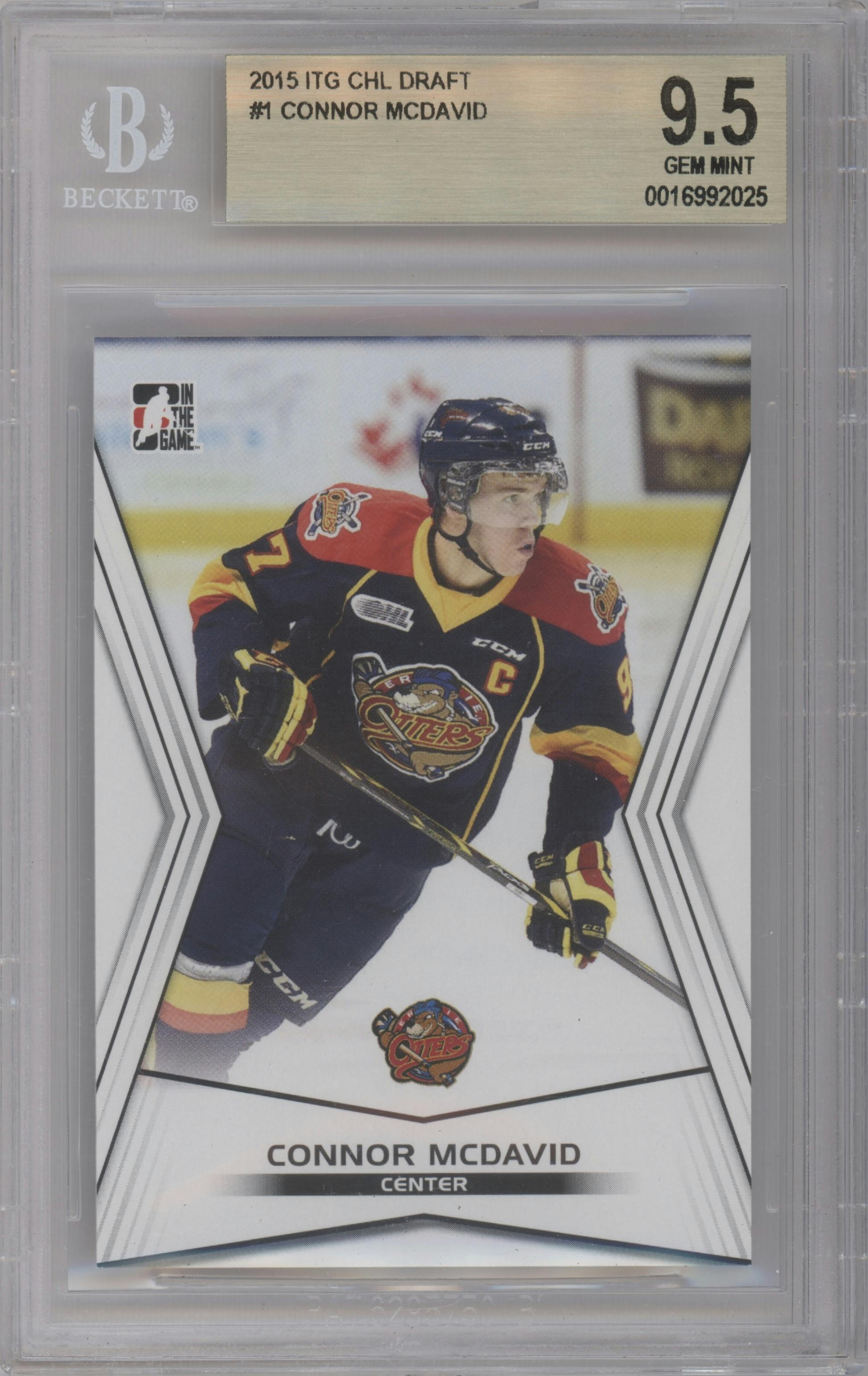Connor McDavid from the 2015 In The Game CHL Draft set graded by Beckett and given an overall grade of 9.5.