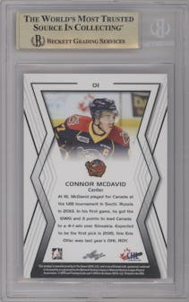 Connor McDavid from the 2015 In The Game CHL Draft set graded by Beckett and given an overall grade of 9.5.