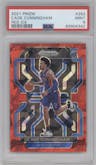 Cade Cunningham from the 2021-22 Panini Prizm  set featuring a Red Ice parallel graded by PSA and given an overall grade of 9.