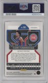 Cade Cunningham from the 2021-22 Panini Prizm  set featuring a Red Ice parallel graded by PSA and given an overall grade of 9.