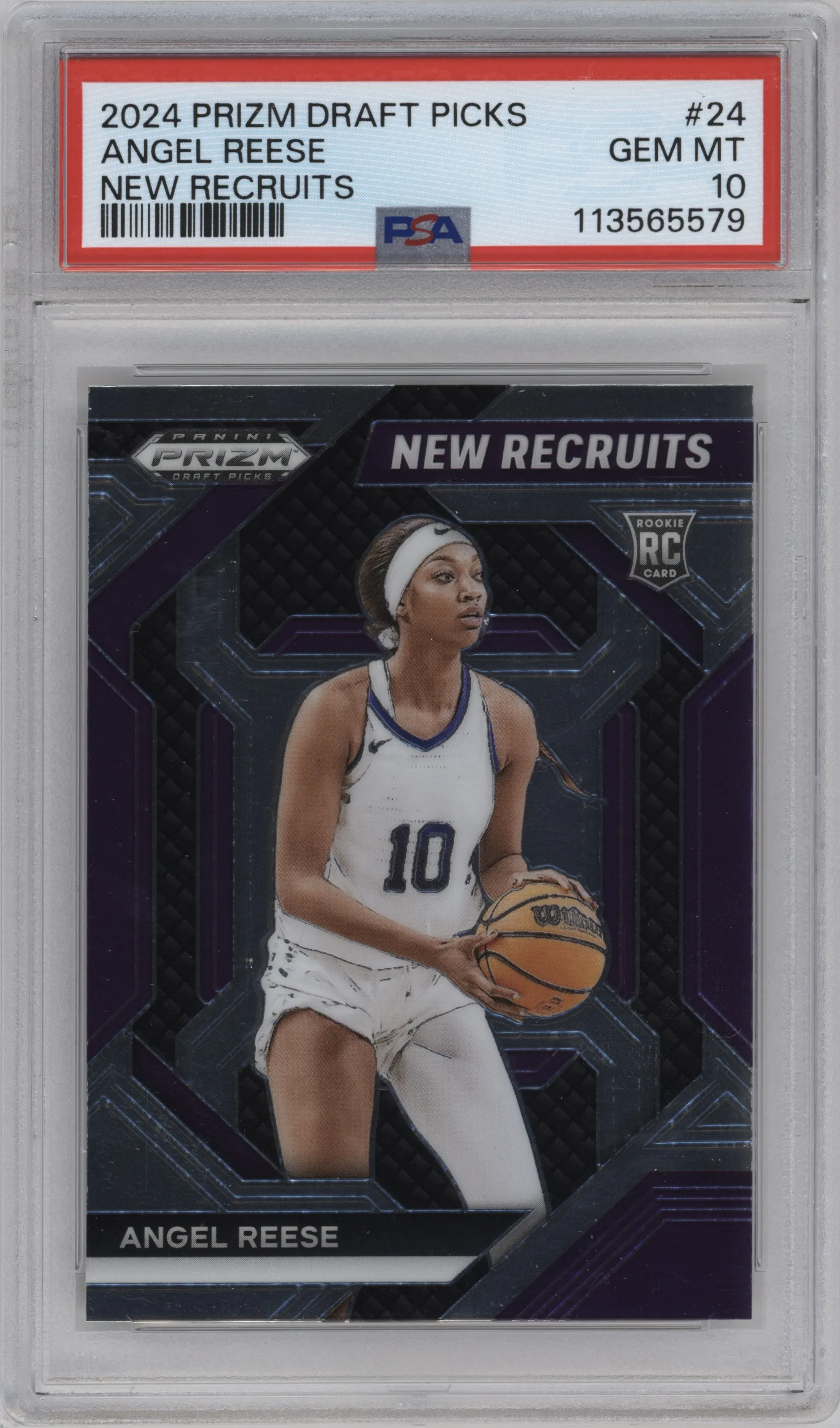 2024 Panini Prizm Draft Picks New Recruits Angel Reese #24 PSA 10