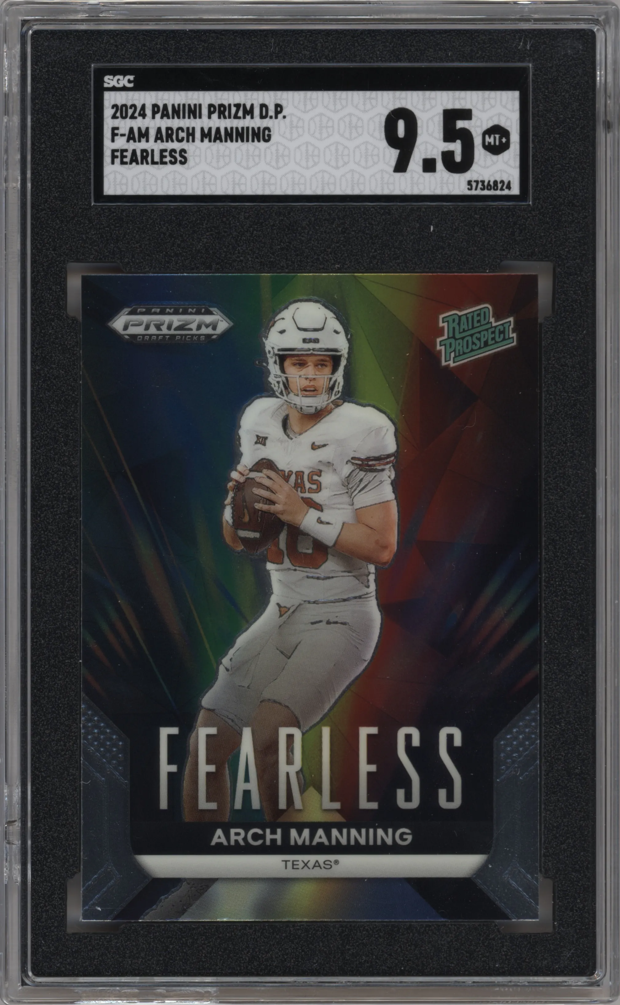 2024 Panini Prizm Draft Picks Fearless Arch Manning #F-AM SGC 9.5
