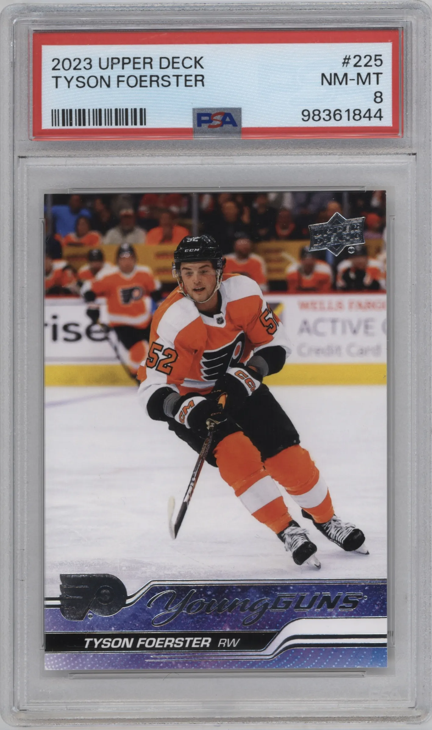 2023 Upper Deck Series 1 Young Guns Tyson Foerster #225 PSA 8