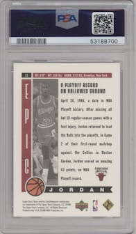 Michael Jordan from the 1999-00 Upper Deck Retro set graded by PSA and given an overall grade of 10.