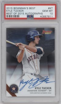 Kyle Tucker from the 2015 Bowman’s Best set graded by PSA and given an overall grade of 10.