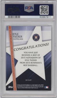 Kyle Tucker from the 2015 Bowman’s Best set graded by PSA and given an overall grade of 10.
