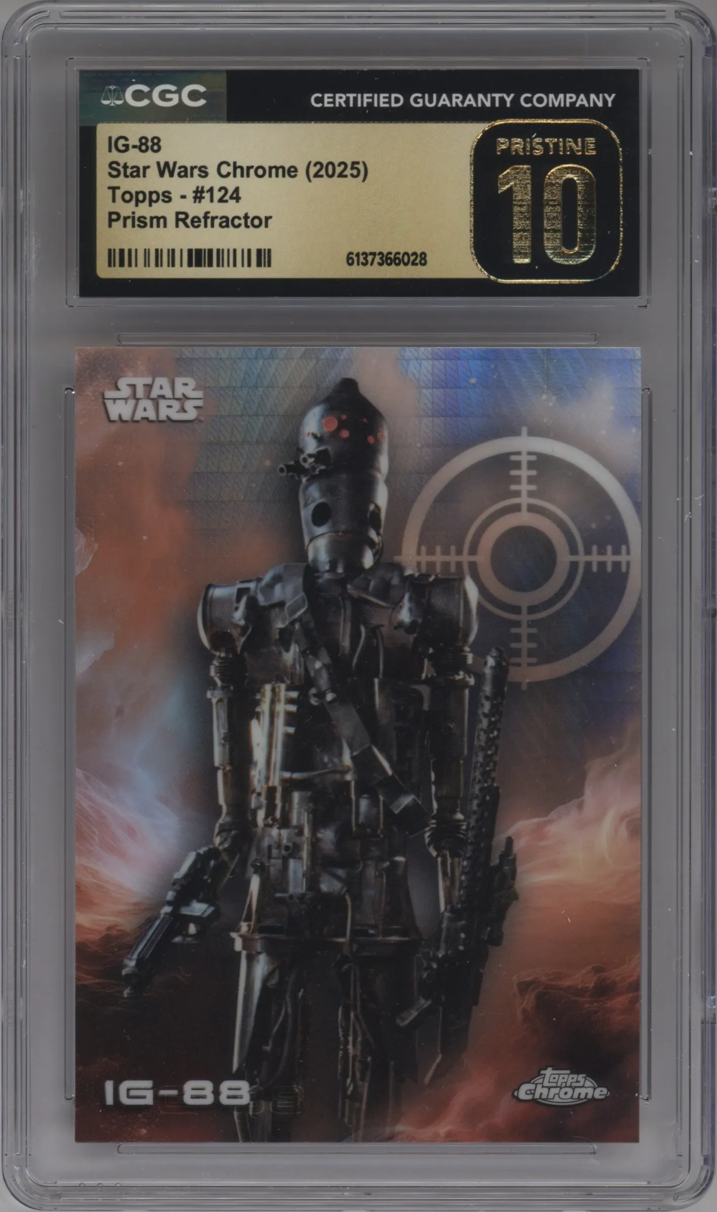 2025 Topps Chrome Star Wars IG-88 Prism Refractor #124 CGC 10