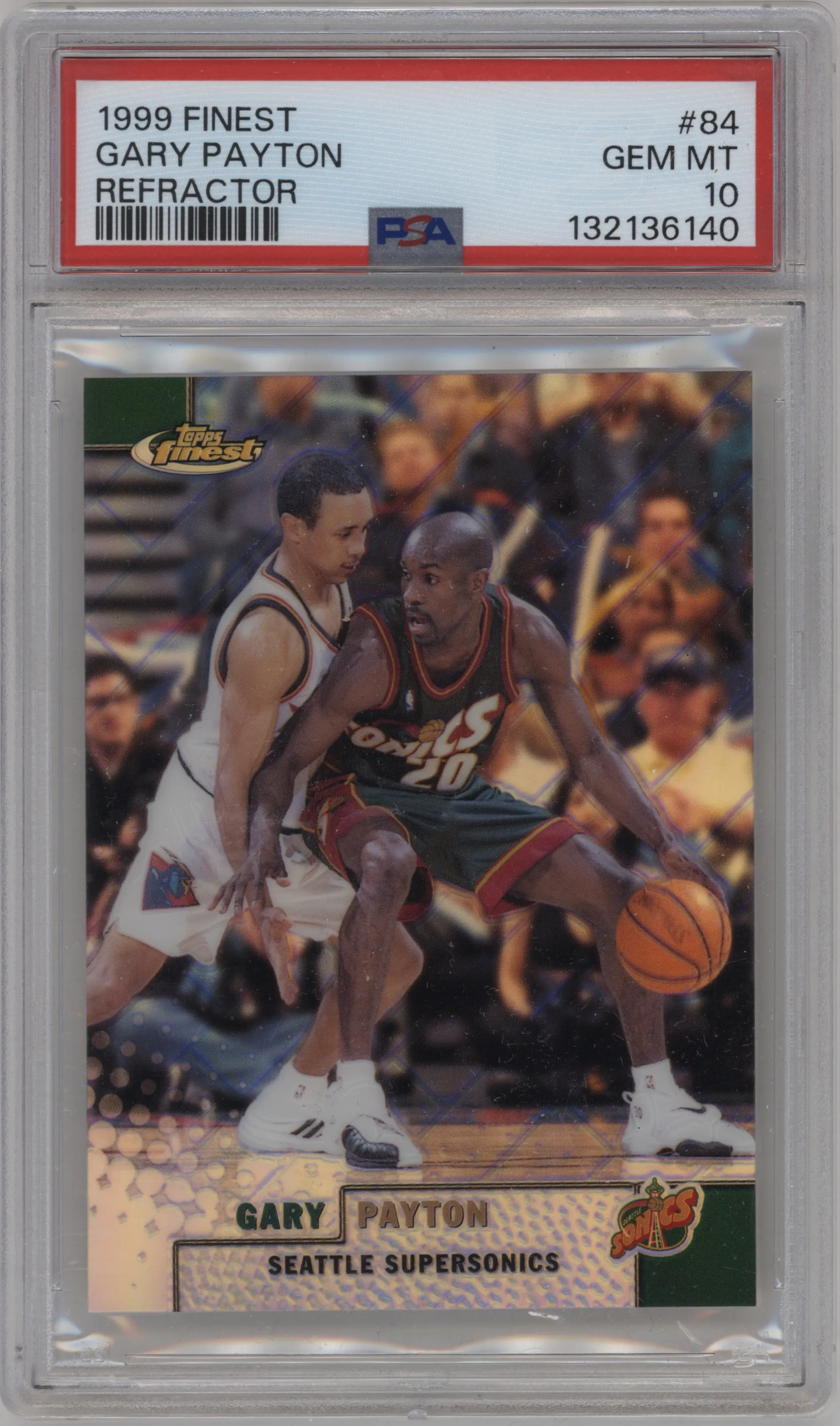 1999 Topps Finest Gary Payton Refractor #84 PSA 10