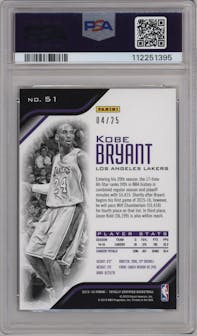 Kobe Bryant from the 2015-16 Panini Totally Certified set featuring a Mirror Camo parallel graded by PSA and given an overall grade of 10.