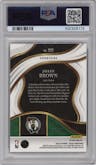 Jaylen Brown from the 2023-24 Panini Select  set featuring a Purple Cracked Ice parallel graded by PSA and given an overall grade of 10.