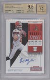 Baker Mayfield from the 2018 Panini Contenders set graded by Beckett and given an overall grade of 9.5.