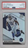 Micah Parsons from the 2021 Panini Mosaic set featuring a Silver parallel graded by PSA and given an overall grade of 10.