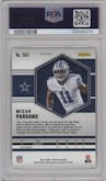 Micah Parsons from the 2021 Panini Mosaic set featuring a Silver parallel graded by PSA and given an overall grade of 10.