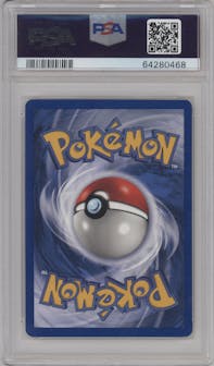 Dragonite from the 1999 Pokemon set graded by PSA and given an overall grade of 9.