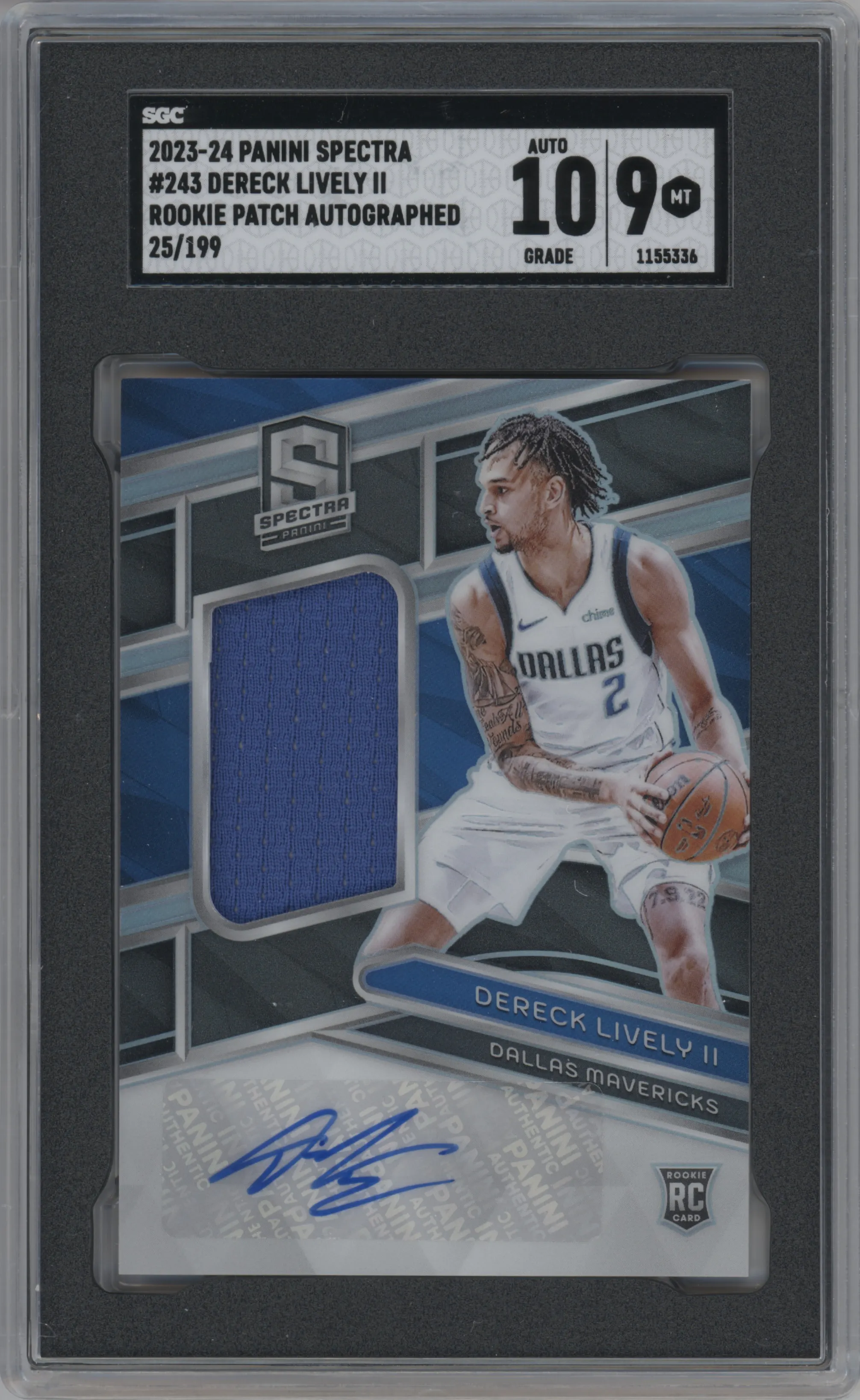 2023 Panini Spectra Rke.Jrsy.Auto Dereck Lively II SGC 9