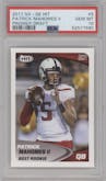 Patrick Mahomes II from the 2017 SAGE Hit Premier Draft High Series set graded by PSA and given an overall grade of 10.