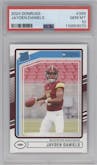 Jayden Daniels from the 2024 Donruss set graded by PSA and given an overall grade of 10.