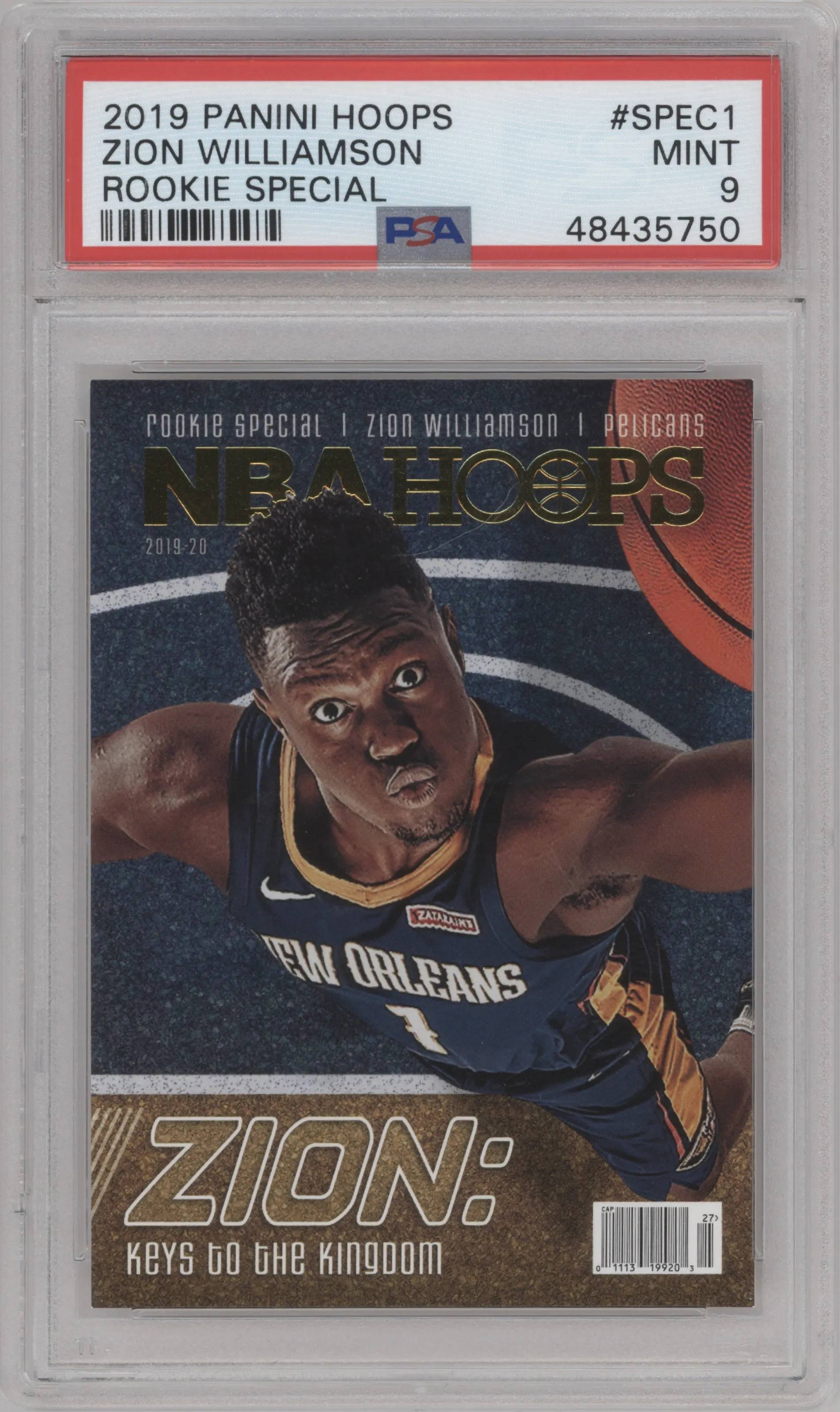 2019 Panini NBA Hoops Rke.Special Zion Williamson PSA 9