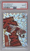 Travis Kelce from the 2024 Panini Absolute set graded by PSA and given an overall grade of 8.