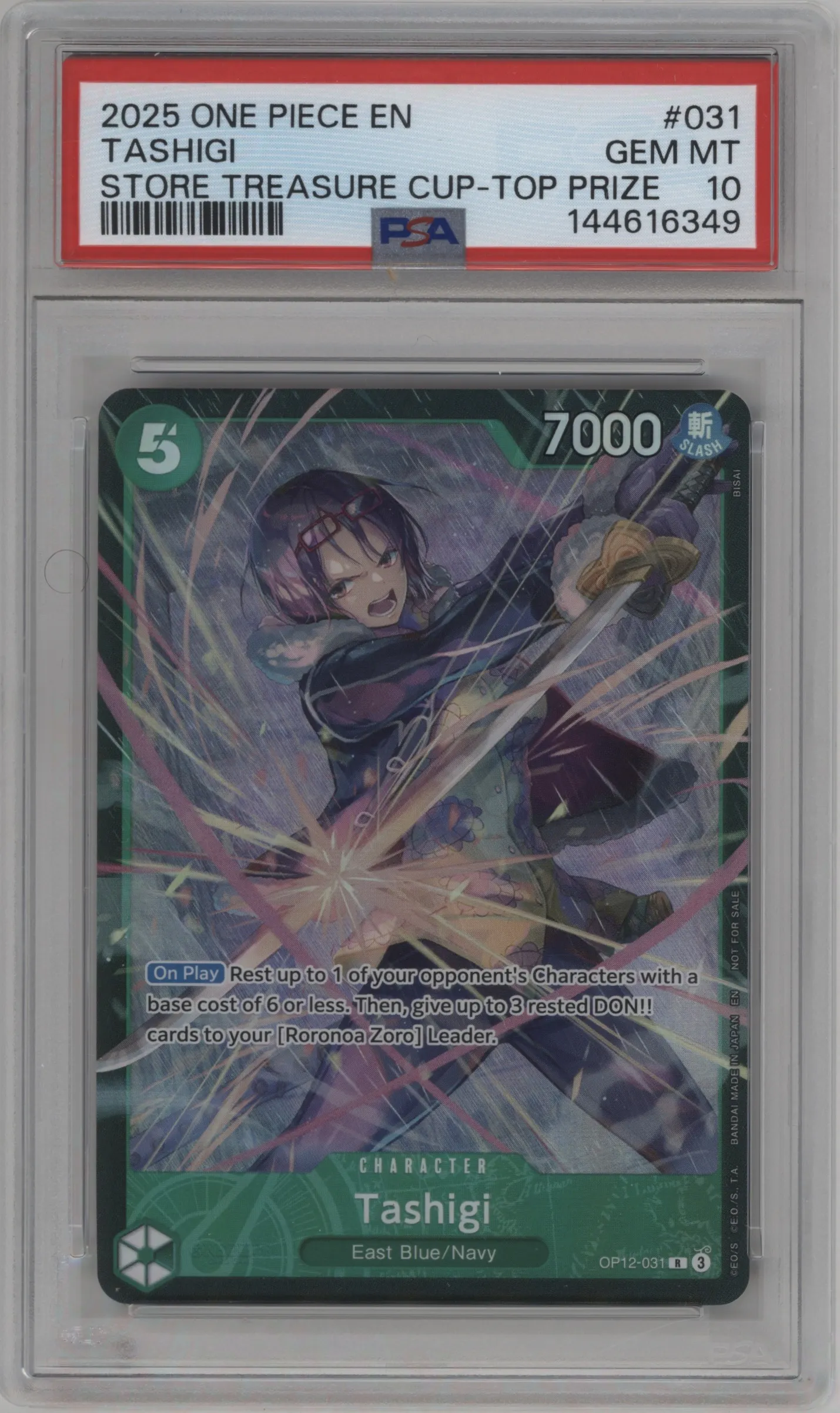 2025 One Piece Tashigi Treasure Cup R #OP12-031 R PSA 10