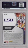 Joe Burrow from the 2020 Panini Prizm Draft Picks set featuring a Red Prizm parallel graded by PSA and given an overall grade of 10.