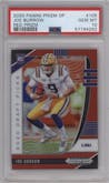 Joe Burrow from the 2020 Panini Prizm Draft Picks set featuring a Red Prizm parallel graded by PSA and given an overall grade of 10.