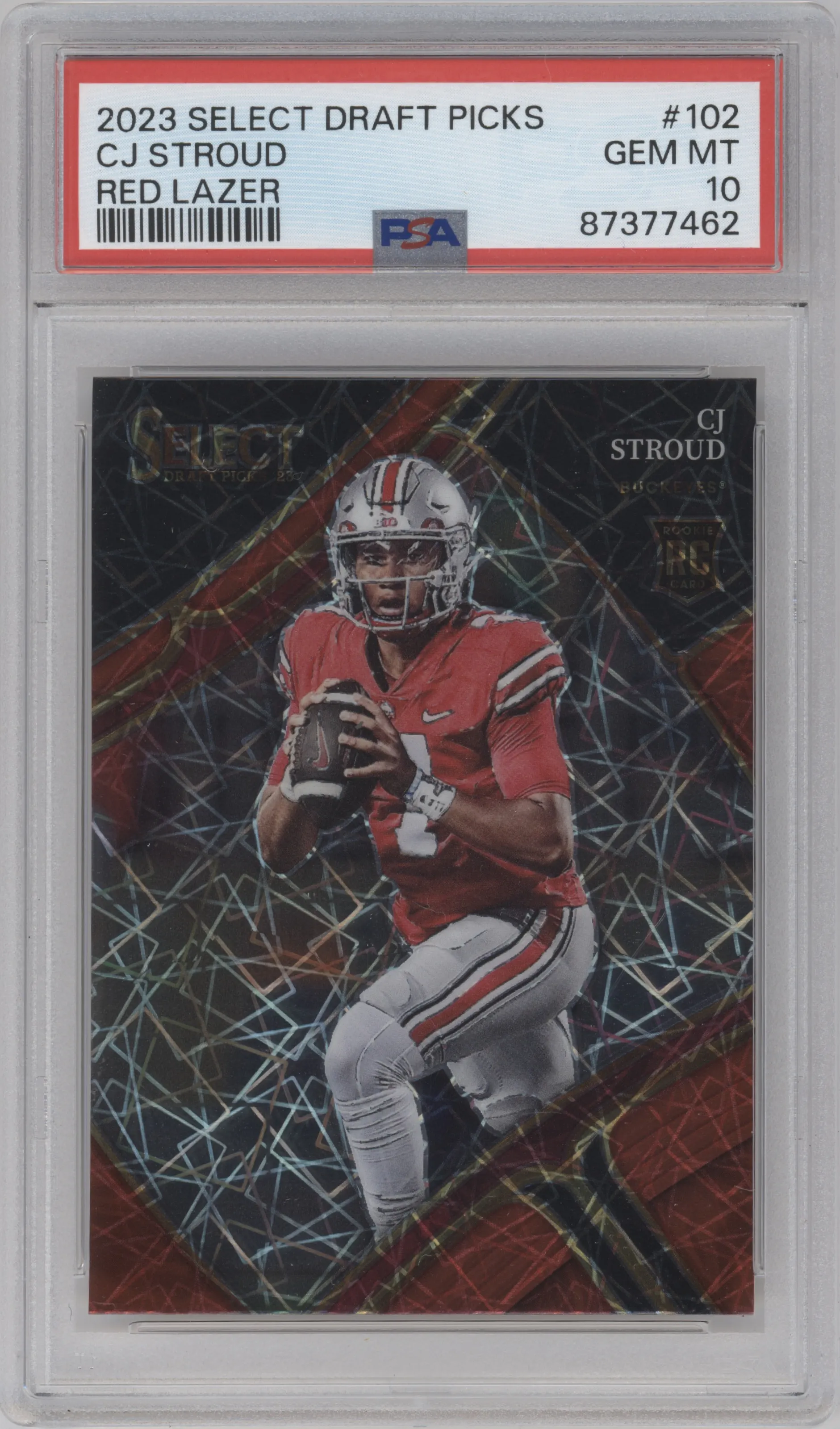 2023 Panini Select Draft Picks CJ Stroud Red Lazer PSA 10