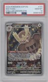 Noctowl from the 2024 Pokemon SV set featuring a Stellar Crown Elite Trainer Box parallel graded by PSA and given an overall grade of 10.