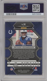 Anthony Richardson from the 2023 Panini Mosaic set featuring a Mosaic parallel graded by PSA and given an overall grade of 10.