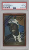 Kevin Garnett from the 1995-96 Topps Finest set featuring a W/ Coating parallel graded by PSA and given an overall grade of 8.