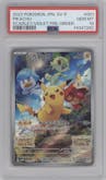 Pikachu from the 2022 Pokemon SV JPN set featuring a Nintendo Switch Scarlet & Violet Pre-Order parallel graded by PSA and given an overall grade of 10.