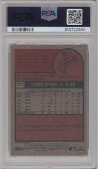 Shohei Ohtani from the 2024 Topps Heritage set graded by PSA and given an overall grade of 9.