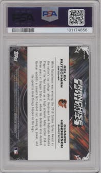 Adley Rutschman/Gunnar Henderson from the 2019 Bowman Draft set graded by PSA and given an overall grade of 10.
