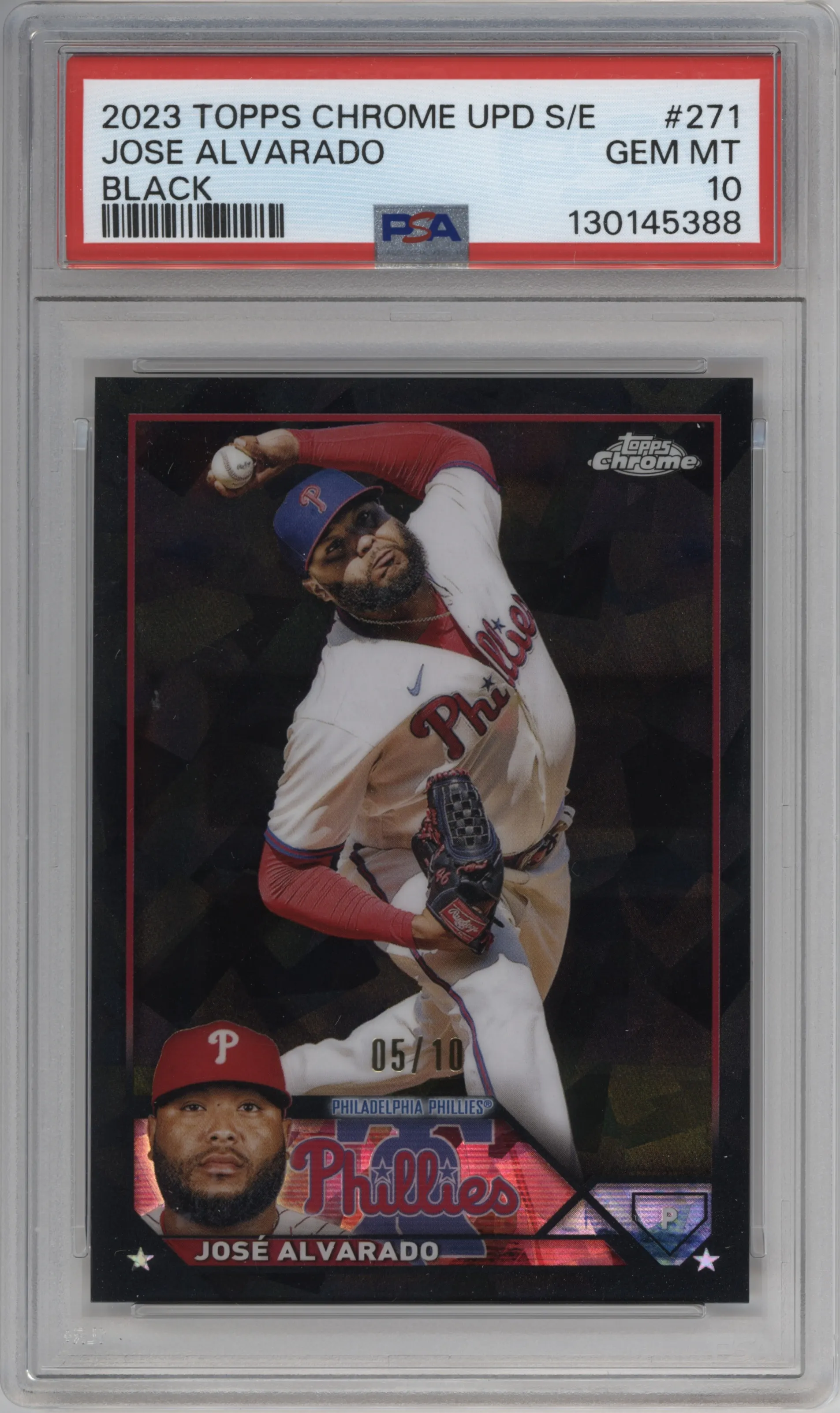 2023 Topps Chrome Update Series Sapphire Edition Jose Alvarado Black PSA 10