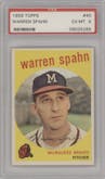 Warren Spahn from the 1959 Topps set graded by PSA and given an overall grade of 6.