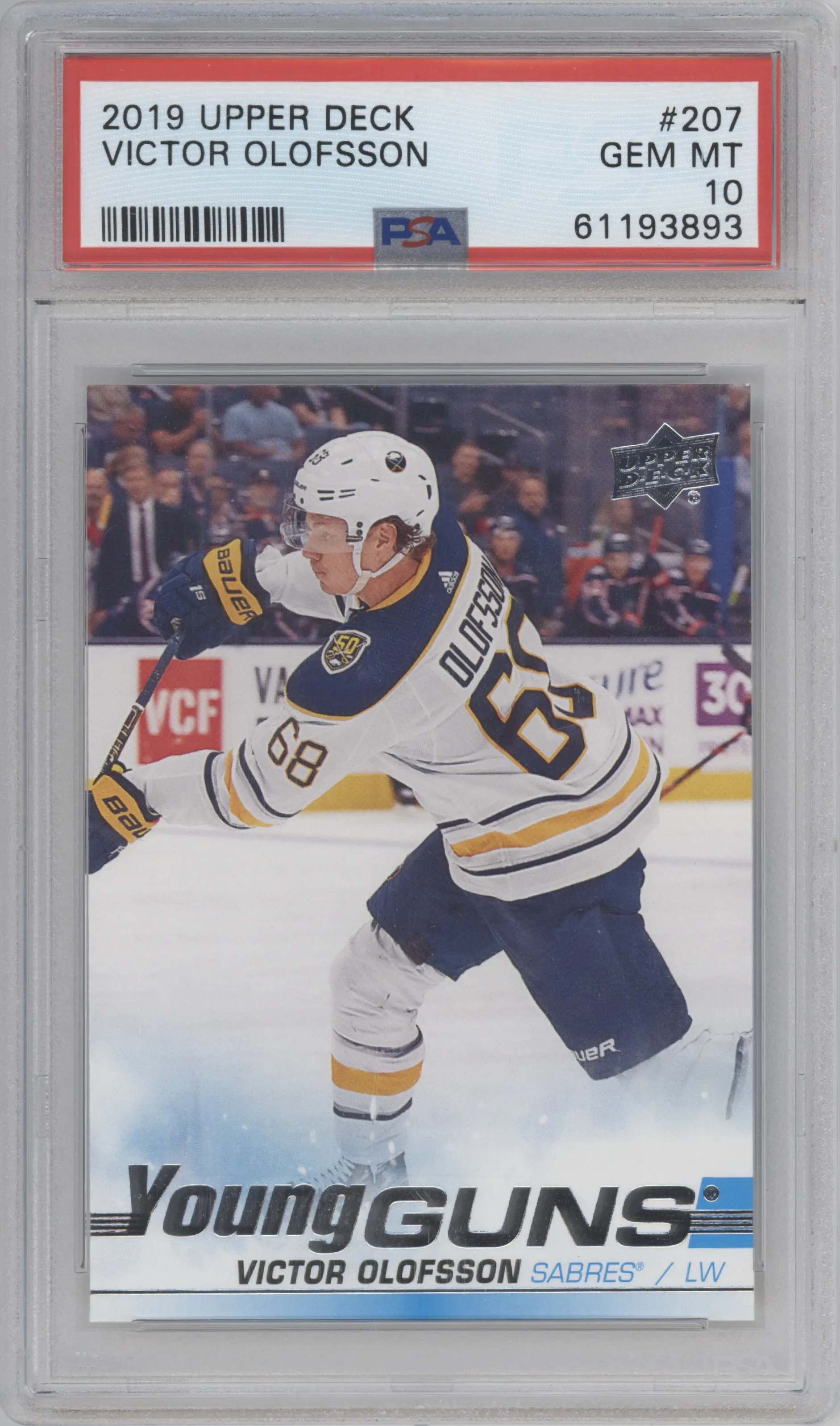 2019 Upper Deck Young Guns Victor Olofsson #207 PSA 10
