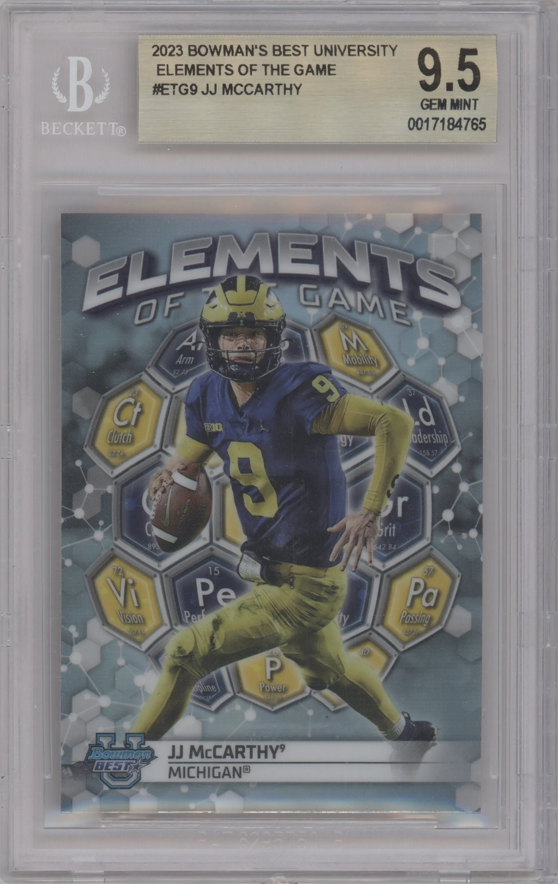 2023 Bowman University's Best EOTG JJ McCarthy #ETG-9 BGS 9.5