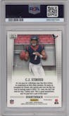 C.J. Stroud from the 2023 Panini Prizm set featuring a Silver Prizm parallel graded by PSA and given an overall grade of 10.