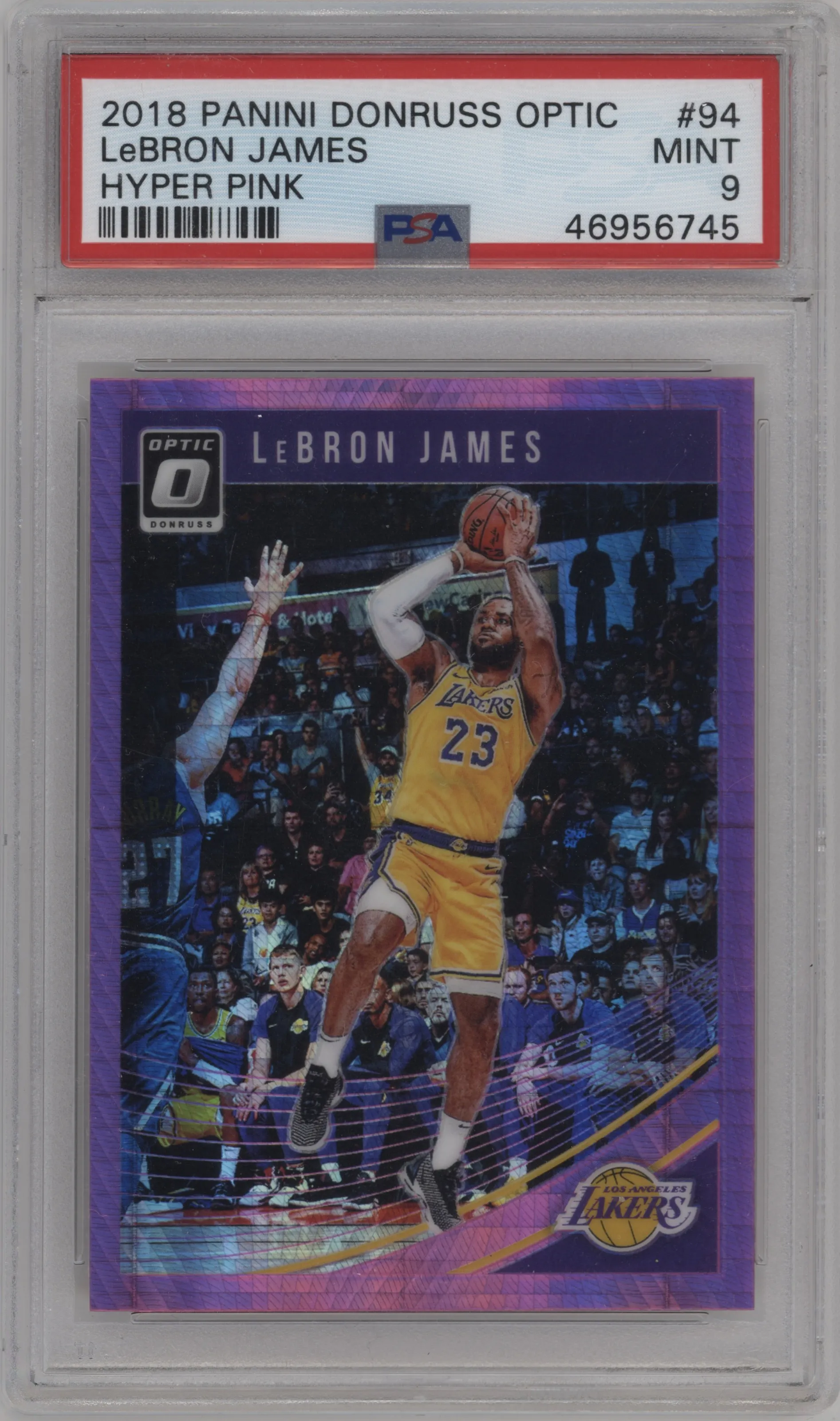 2018 Panini Donruss Optic LeBron James Hyper Pink #94 PSA 9