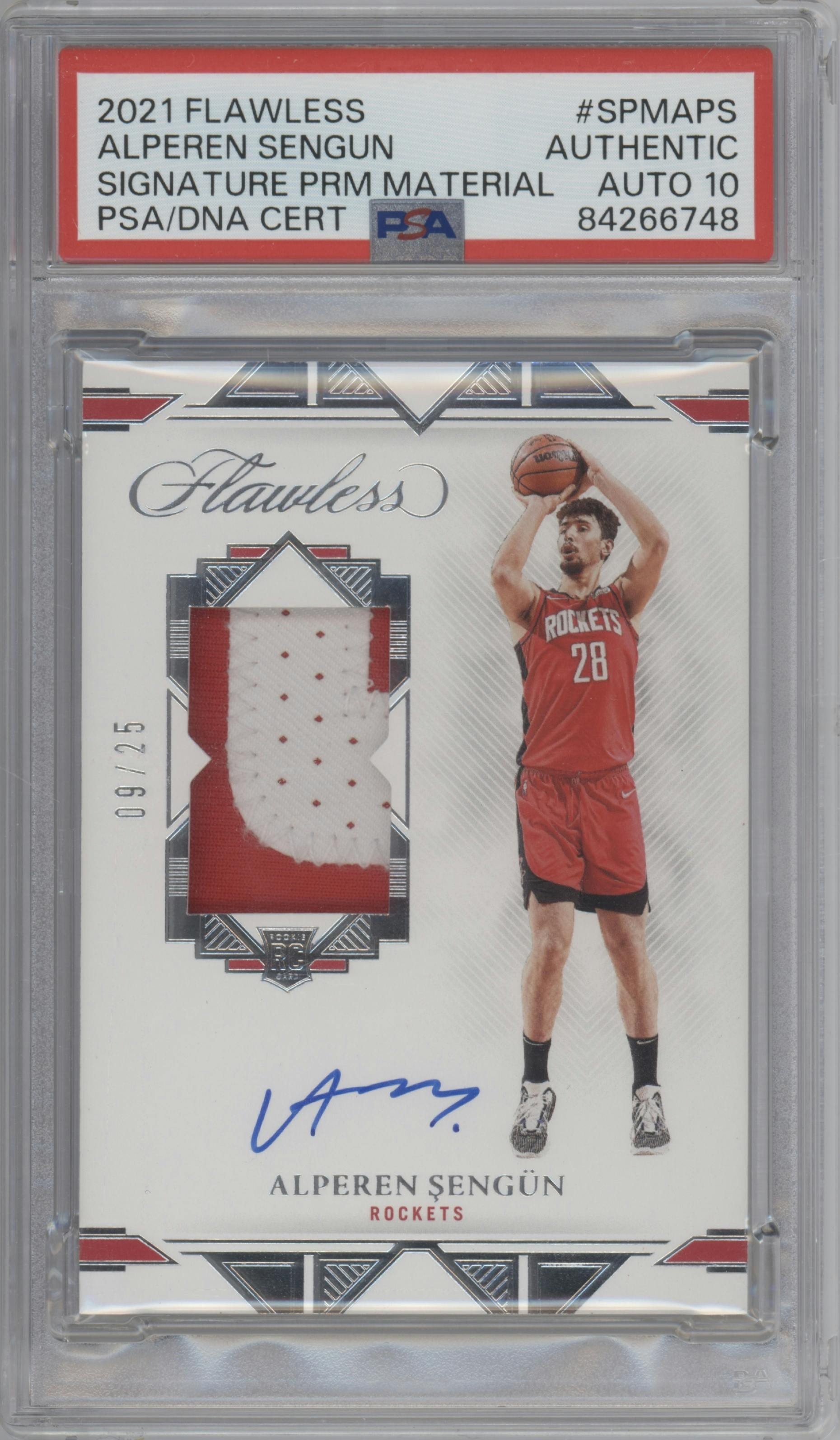 Alperen Sengun from the 2021-22 Panini Flawless set graded by PSA.