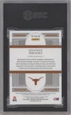 Jonathon Brooks from the 2024 Panini National Treasures Collegiate set featuring a Blue parallel graded by SGC and given an overall grade of 9.5.